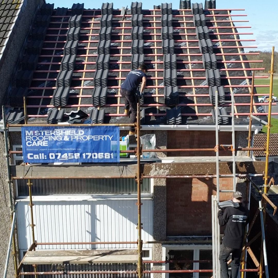 Completed roofing work by Master Shield on a home in Central Scotland